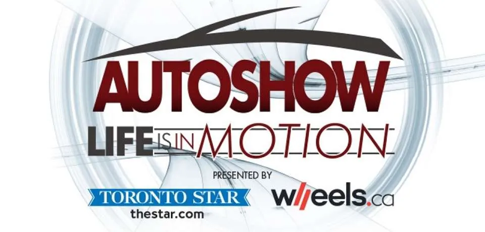 AutoShow Life is in Motion logo with dynamic car roof design above text, presented by Toronto Star and Wheels.ca in Toronto.