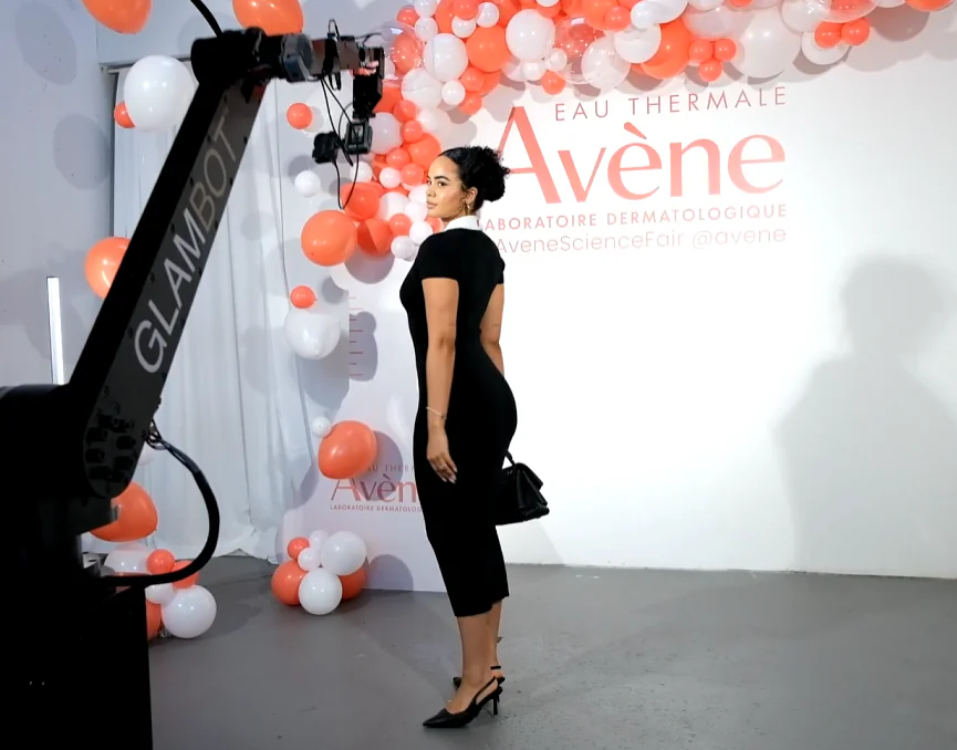 GlamBOT red carpet video booth at corporate event